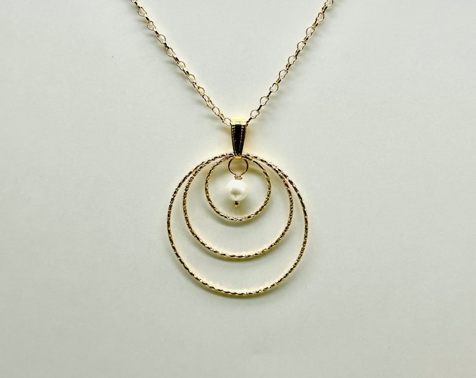 Gold necklace, interchangeable gold necklace, gold circle necklace interchangeable