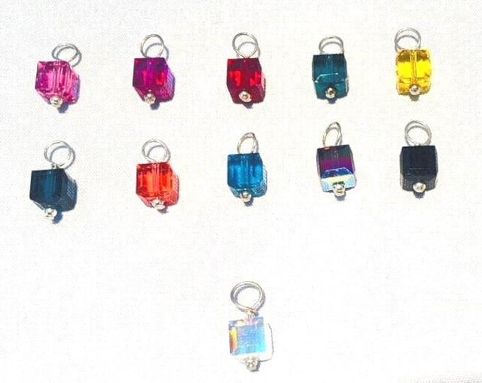 Crystal Charms, charms for hoops, Crystal cubicle charms, crystal charms