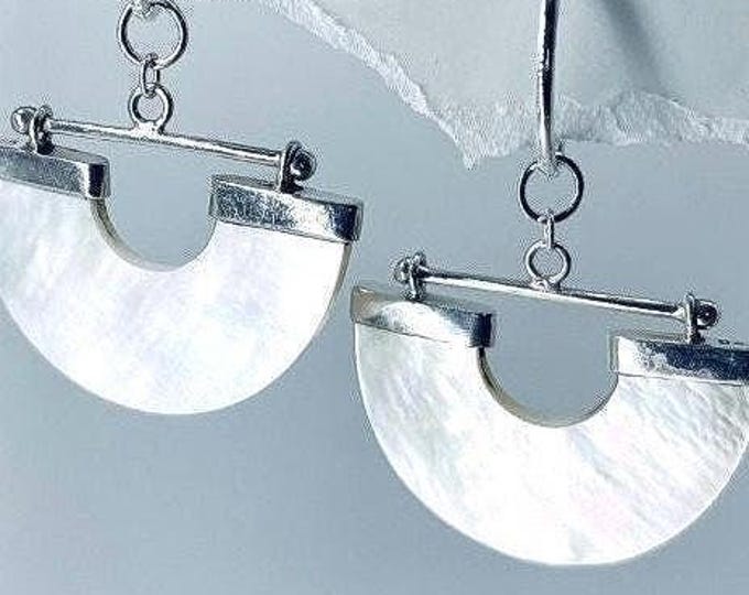 Akoya Shell Charms, Pearl shell earrings, akoya Shell Hoolas, Pearl Shell earrings, Sterling Silver shell charms, Silver shell earrings