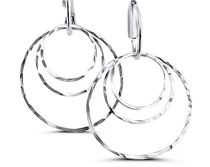 Hammered Silver Earring, Interchangeable earring set