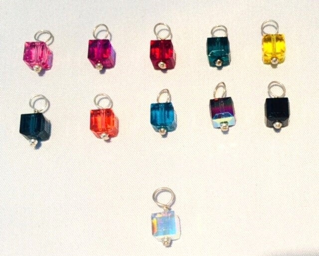 Crystal Charms, Huggies for hoops, Crystal cubicle charms, crystal