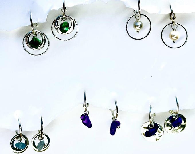 Gemstone earring, mini gemstone earring, interchangeable gemstone earrings, gem stone earring set