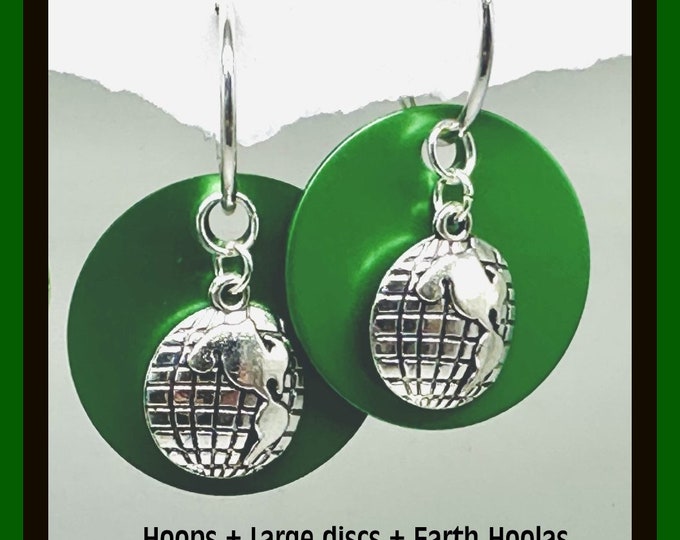 Silver Earth Earrings: Earth charms