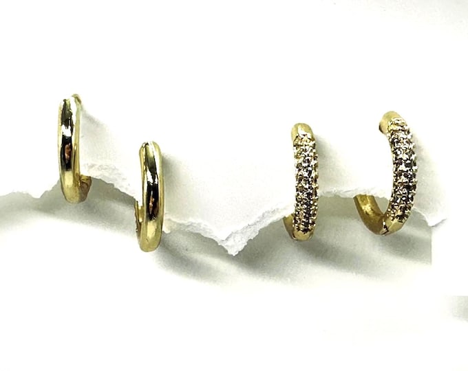 huggie hoops gold: reversible huggie hoops