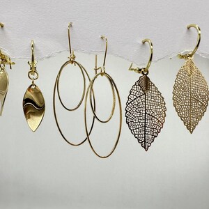 Gold Dangle Earrings: Interchangeable Pearl earrings image 13