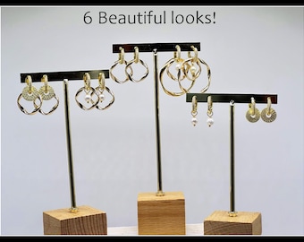 Gold Huggie Hoop Earring Set: 20+ Interchangeable earrings