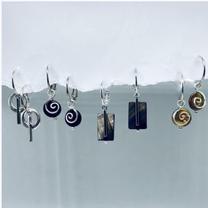 Interchangeable Shell Earrings Set: Sterling Silver Swirls, Fall earrings