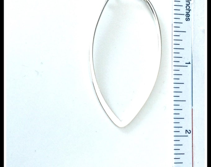 Sterling Silver Oval Hoop Earrings: Long Artistic Swirl Design