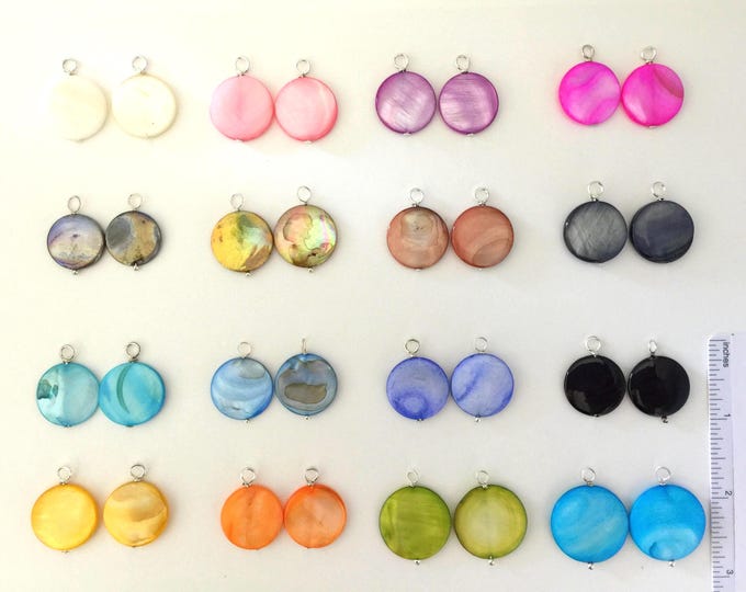 Coin Shell Charms: Large Beach Jewelry, Nickel Free