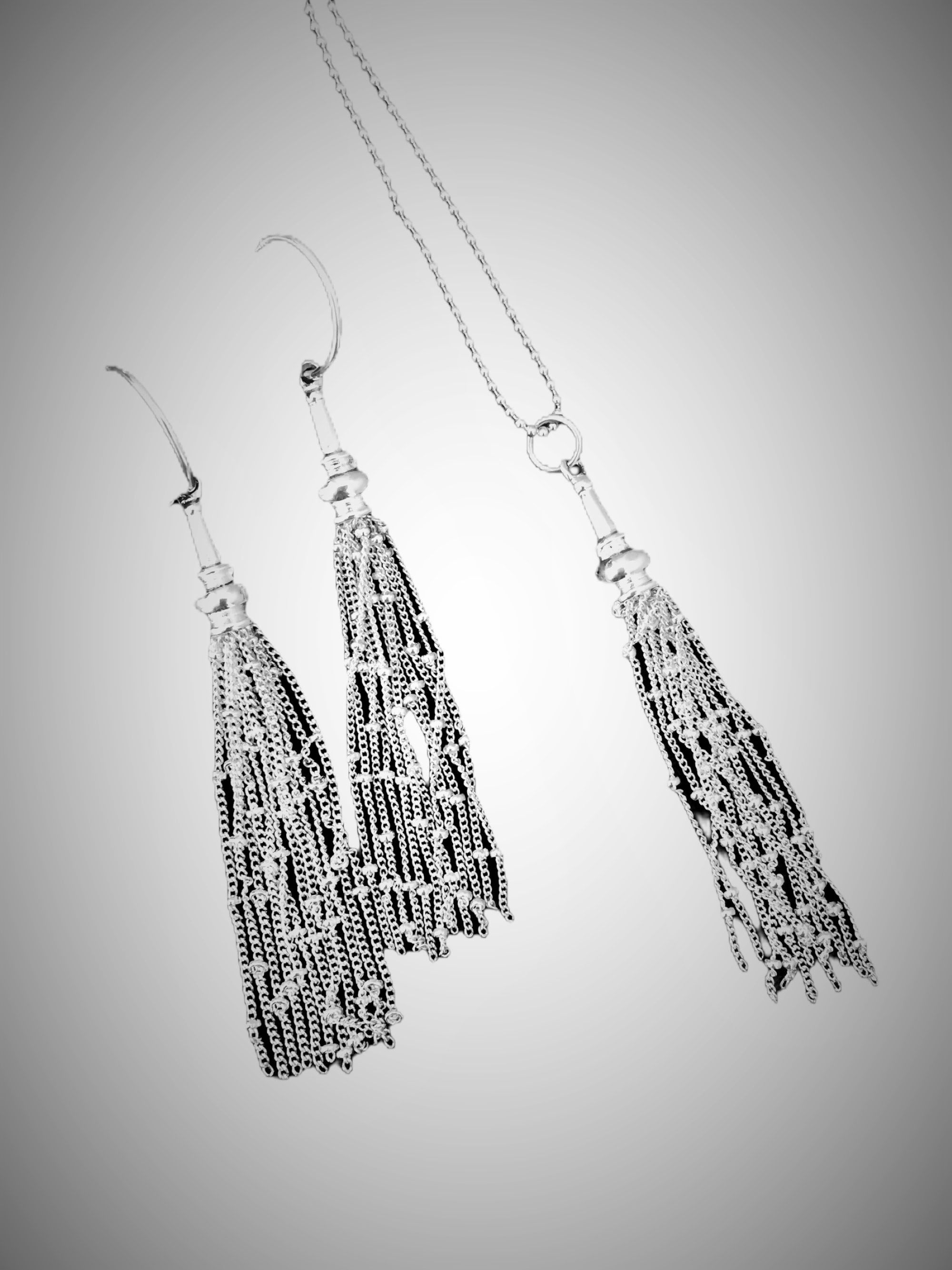 Tassel Earring and Necklace Set Interchangeable Tassel Earrings and