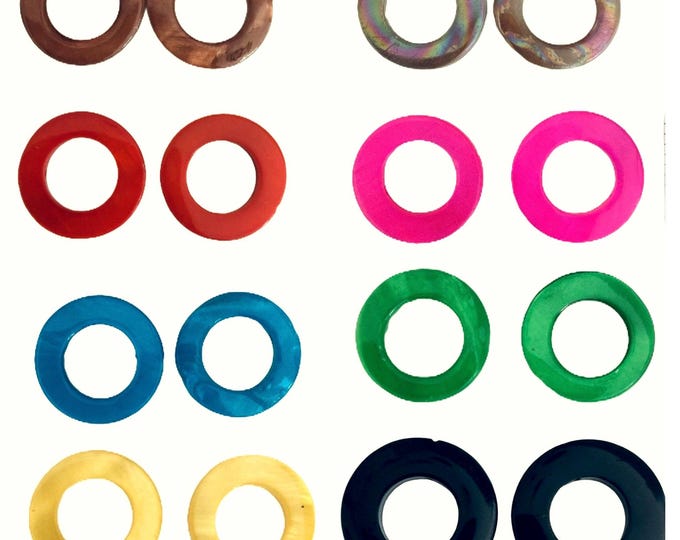 Shell Charm circles, Shell charms, charms, hoop shells