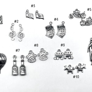 Ohrring Charms, austauschbare Hoola Hobby Charms, Pfoten nähen Wein Feen Karten Musik Politessen Charms für Ohrringe