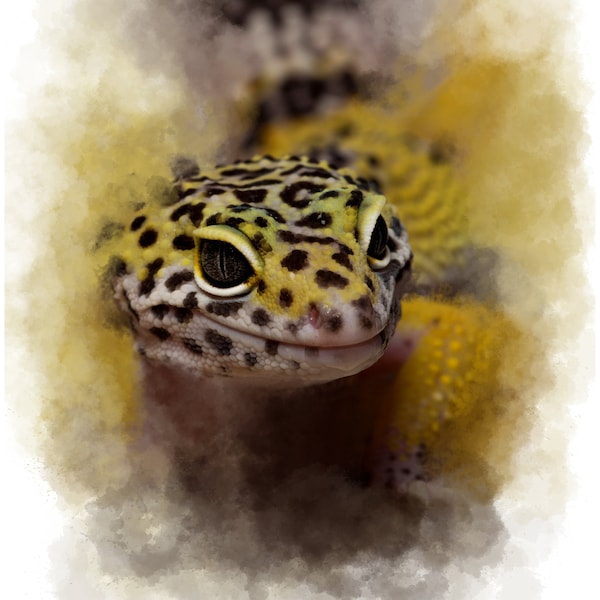 Leopard Gecko Watercolour A4 Print