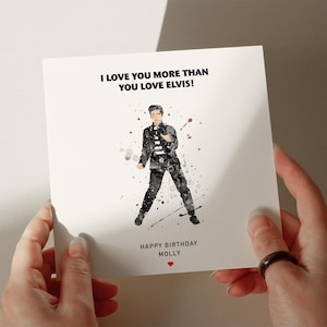 Tarjeta de cumpleaños de Elvis, tarjeta personalizada, tarjeta para hija, tarjeta para nieta, tarjeta para esposa, tarjeta para hermana n.° 84B