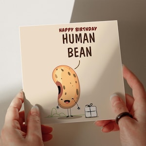 Carte d'anniversaire haricot humain, carte d'anniversaire drôle de boulanger, carte de voeux, carte pour elle, carte pour lui, carte drôle, carte meilleur ami #603