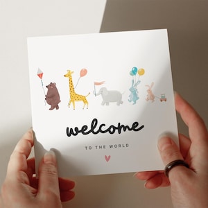 Neugeborenen Baby Girl Karte, Willkommen in der Welt, süße personalisierte Karte, Karte für Baby, New Baby Card #763