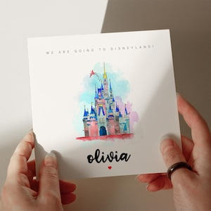 Disneyland Card, Personalised Card, Card for Daughter, Card for Granddaughter, Card for Wife, Card for Sister #500