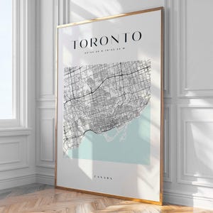 Toronto City Map Print, Home Decor, Wall Art, Print, Poster, Framed