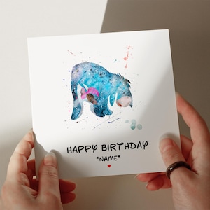 Eeyore Geburtstagskarte, Karte für Sohn, Karte für Tochter, Karte für Enkelin, Neffe, Nichte, Karte für Schwester personalisiert #856