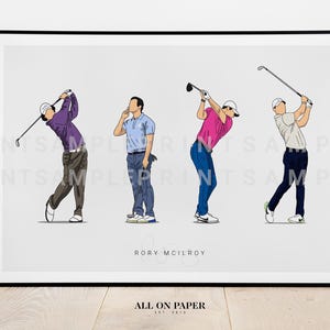 Rory McIlroy Art Print Poster Minimalist Golf Memorabilia  Bespoke Wall Decor for Sports Enthusiasts