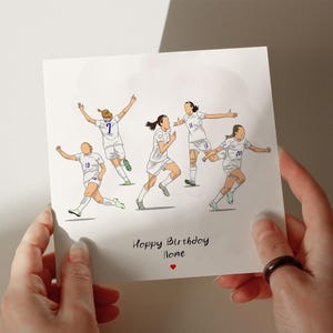 Carte d'anniversaire des lionnes, Angleterre football féminin, carte personnalisée, carte de voeux, carte pour elle, carte pour fille #571