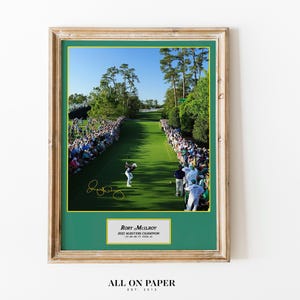 Poster d'art impression vainqueur du Masters Mcilroy 2025 Carrière Grand Chelem Decor Hommage