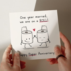 Tarjeta divertida para el primer aniversario: estamos en racha. Tarjeta de aniversario en papel. Tarjeta para el primer aniversario. Para él. Para ella. Tarjeta personalizada n.° 676