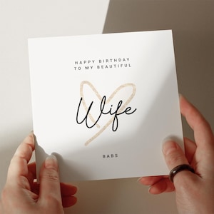 Cartão de aniversário da esposa, cartão da minha linda esposa, cartão personalizado, cartão do marido, cartão para a esposa #767