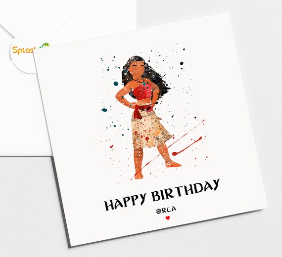 Moana Birthday Card Personalised Card Card for Daughter - Etsy