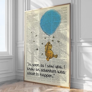 Affiche vintage avec impression d'art, idée cadeau pour lui ou pour elle, décoration d'intérieur, art mural, Winnie l'ourson #2