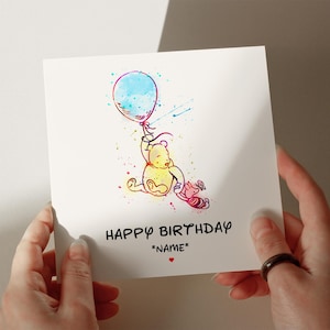 Winnie the Pooh Birthday Card, Personalised Card, Card for Son, Card for Daughter, Card for Granddaughter, Nephew, Niece, Card Sister #513