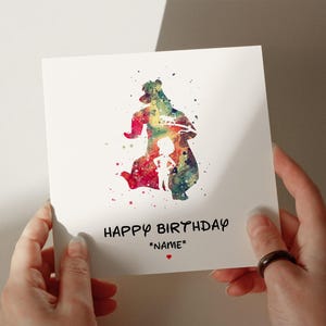 Biglietto di compleanno Il libro della giungla, biglietto personalizzato, biglietto per moglie, biglietto per marito, biglietto per il 1°, 2°, 3°, 4° compleanno, biglietto per lei #524