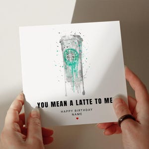 Carte d'anniversaire café, carte personnalisée, carte pour fils, carte pour petit-fils, carte pour mari, carte pour papa #683