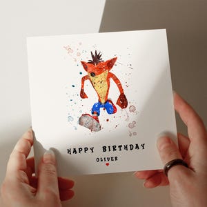 Tarjeta de cumpleaños para videojuegos, 350 g/m², tarjeta personalizada, tarjeta de felicitación, tarjeta para hijo, tarjeta para nieto, tarjeta para marido, tarjeta para hija n.º 111