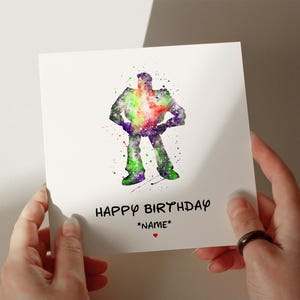 Buzz Birthday Card, Personalised Card, Card for Son, Card for Daughter, Card for Granddaughter, Nephew, Niece, Card for Sister #505