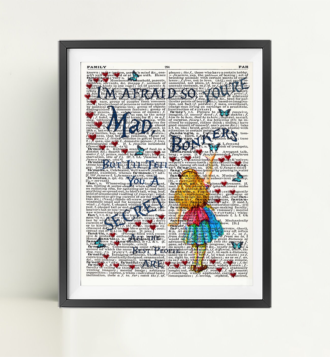 Alice in Wonderland Dictionary Art Print Poster Page Quote - Etsy