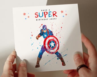 10 Personalised Captain America Birthday Party Invitations