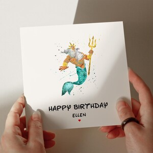 Biglietto di compleanno Triton, biglietto personalizzato, biglietto per figlio, biglietto per nipote, biglietto per il 1°, 2°, 3°, 4° compleanno, biglietto per lei #330