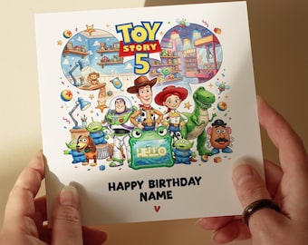 Toy Story Birthday Card, Personalised Card, Card for Partner, Card for Son, Card for Daughter, Card for Niece, Nephew, Cute SF906