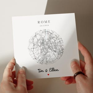 Rome verlovingskaart, gepersonaliseerde kaart, trouwkaart, jubileumkaart, kaart voor vrouw, kaart voor echtgenoot, romantisch kaartidee #749