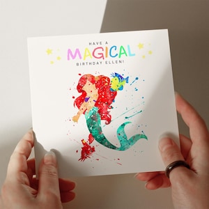 Carte d'anniversaire princesse, carte personnalisée, carte pour fille, carte pour petite-fille, carte pour femme, carte pour soeur #291