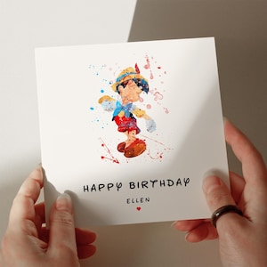 Carte d'anniversaire Pinocchio, carte personnalisée, carte pour fille, carte pour petite-fille, carte pour femme, carte pour soeur #240
