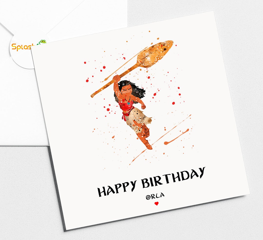 Moana Birthday Card Personalised Card Card for Daughter - Etsy