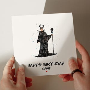 Carte d'anniversaire Maléfique, carte personnalisée, carte pour fils, carte pour petit-fils, 1er, 2e, 3e, 4e anniversaire, carte pour elle #633