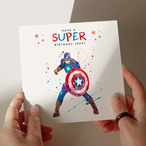 Biglietto di compleanno supereroe, 350 gsm, biglietto personalizzato, biglietto di auguri, biglietto per figlio, biglietto per nipote, biglietto per marito, biglietto per lei #280
