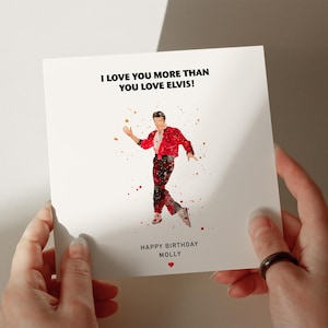 Elvis Geburtstagskarte, Karte für Tochter, Karte für Enkelin, Karte für Frau, Karte für Schwester, Karte mit Gravur #84B