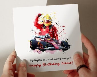 2025 Lewis Hamilton Ferrari Birthday Card, Personalised Card, Card for Son, Card for Grandson, Card for Husband, Card for Daughter #858