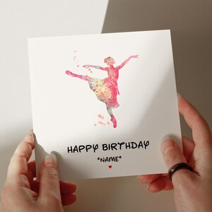 Biglietto di compleanno ballerina, biglietto personalizzato, biglietto per figlio, biglietto per nipote, biglietto per il 1°, 2°, 3°, 4° compleanno, biglietto per lei #346