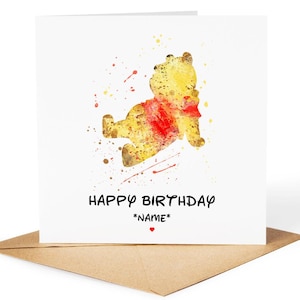 Winnie the Pooh Birthday Card, Personalised Card, Card for Son, Card for Daughter, Card for Granddaughter, Nephew, Niece, Card Sister #512