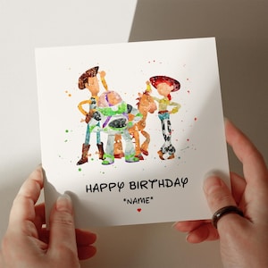 Carte d'anniversaire Toy Story, carte personnalisée, carte pour fils, carte pour fille, carte pour petite-fille, neveu, nièce, carte pour soeur # 378